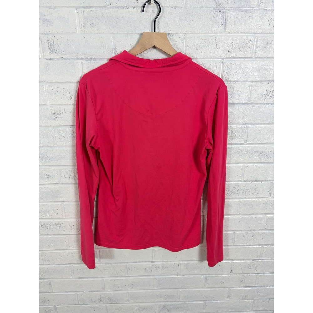 Straight Down Golf Pullover Womens M Pink Quarter Zip Steer Skull Long Sleeve - Picture 2 of 7